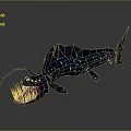 Bioluminescent Deep Sea Creature Character With Long Glowing Tentacles Sharp Teeth And Blue Spots