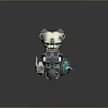 Sci-Fi Robotic Dog Creature With Metallic Armor Green Accents And Mechanical Parts