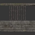 Stone Steps And Slate Structure With Metal Grate Design 3d model