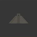 Ancient Step Pyramid Structure With Stone Stairs And Top Temple Design 3d model