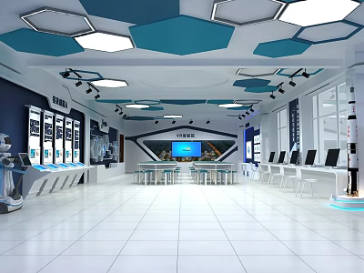 School Modern Science Classroom With Computers Interactive Screens And Experiment Tables 3d model