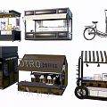 Diverse Mobile Food Carts Featuring Coffee Vendor And Street Snack Vehicles With Seating