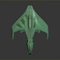 Futuristic Green Cosmic Spaceship 3D Model With Advanced Sleek Transparent Structure
