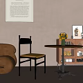 Modern Leisure Chair Quiet Ancient Leisure Single Chair Multi-person Sofa Round Dining Table Sideboard 3d model