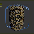 Woven Yellow Black Geometric Pattern Box Bag With Gold Chain Strap