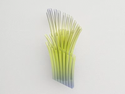 Modern Wall Lamp with Colorful Gradient Slim Strips Mounted on White Wall for Home Decor 3d model