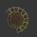 Ancient Traditional Circular Wooden Building With Cross Beam Frame And Canvas Coverings