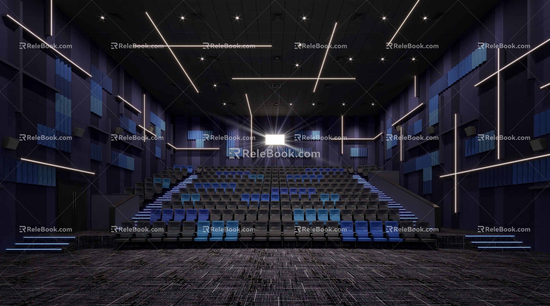 Modern Cinema Cinema Cinema Hall 3d model