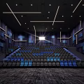 Modern Cinema Interior With Comfortable Seats And Stylish LED Lighting Design