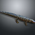 Realistic Crocodile Reptile 3D Model With Detailed Scales Long Tail And Textured Skin