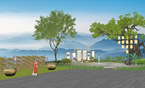 Landscape Design of Rural Node 3d model