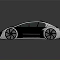 Futuristic Electric Car Design With Streamlined Body Transparent Roof And Large Wheels