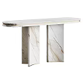 Modern Marble Console Table With Sleek Surface And Two Pillar Supports 3d model