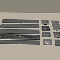 Bathroom Accessories Set with Various Metal Drain Grates and Floor Covers