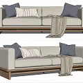 Nordic Double Sofa Multiplayer Sofa 3d model