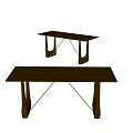 Extremis modern dining table solid wood table 3d model