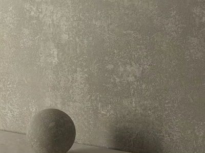 Gray Textured Wall Component With Decorative Sphere And Minimalist Design 3d model
