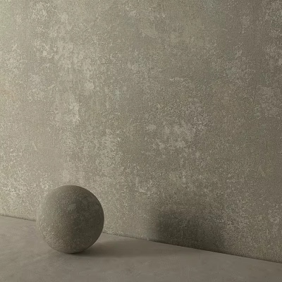 Gray Textured Wall Component With Decorative Sphere And Minimalist Design 3d model