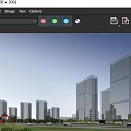 Modern High Rise Office Building with Glass Curtain Wall in Urban Cityscape