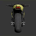 Sleek Shiny Metallic Golden Motorcycle With Modern Design Black Seat Tires
