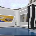 Modern Government Service Hall With Two Self Service Terminals And Digital Information Displays