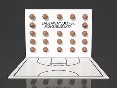 Modern Meichen Window Card Wall Photo Wall Basketball Meichen Basketball Wall Basketball Theme Wall Basketball Basketball Device Activity Wall 3d model