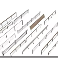 Various Railings with Different Designs and Materials Including Metal and Wooden Structures
