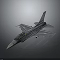 Modern Gray Fighter Jet With Cockpit Aerodynamic Wings And Missiles On Dark Background