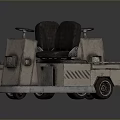 Two Small Utility Platform Carts With Seats And Steering Wheels 3d model