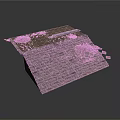 Ancient Step Like Building Structure With Broken Stones And Scattered Debris 3d model