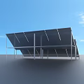 High Performance Solar Panels Array With Metal Mounting Structure For Renewable Energy Generation 3d model