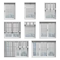 Modern Casement Window With Shutter Design And Multiple Hardware Options For City View 3d model