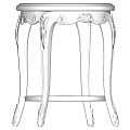 Decorative Round Side Table With Intricate Carved Legs And Lower Shelf Design