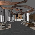 Modern reception area sales department 3d model