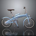 Light Blue Vintage Bicycle With Brown Seat And White Handlebars Classic Design