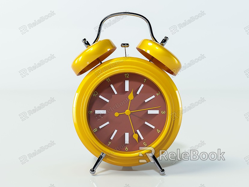 Modern Alarm Clock Orange Metallic Paint Alarm Clock model