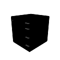 Black Storage Cabinet With Four Drawers Silver Handles And Modern Design For Home Office
