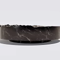 Elegant Black Marble Tea Set With Round Base And Wavy Texture Design 3d model