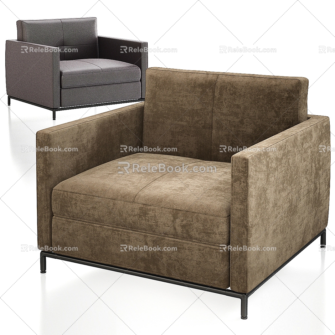 Armchair George Citterio leather 3d model