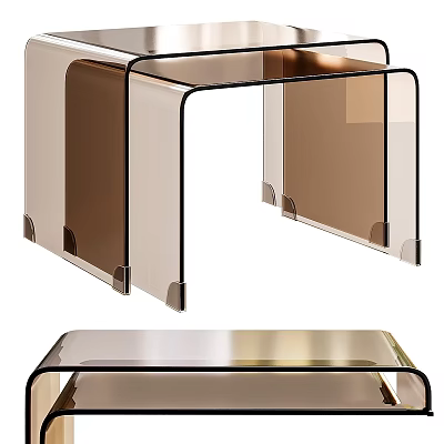 Clear Acrylic Furniture With Black Metal Frame And Modern Minimalist Design 3d model