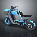 Modern Blue Gray Electric Bicycle With Storage Compartment And Stylish Design 3d model