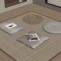 Cozy Room Floor Setup With Woven Mats And Cushions Holding Magazines