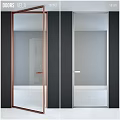 Stylish Shower Room With Gold Frame And Storage Racks In Gold Bronze Silver Gray