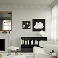 Bright Modern Living Room Interior With Light Sofa Coffee Table Area Rug And Fireplace