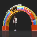 Rainbow Colored Explorer Program 2023 Archway With Person Standing Under