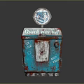 Blue Vintage Coca-Cola Vending Machine With Graffiti And Rusty Details