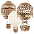 Wicker Hot Air Balloon Dolls Handmade Decorative Hanging Home Decor Items