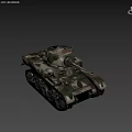 Military Tank with Camouflage Paint Heavy Tracks and Armored Turret Design