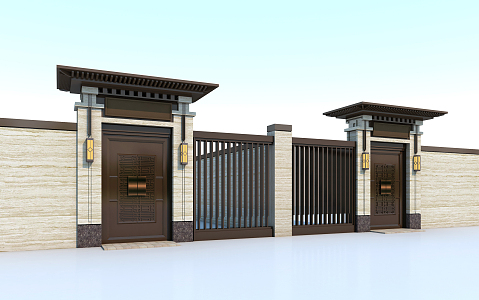 New Chinese Gate Entrance 3d model