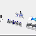 Modern Commercial Equipment With Intelligent Exhibition Stands And Digital Display Screens